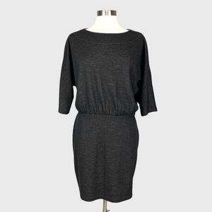 Worth Petite Gray Wool Blend Dolman Sleeve Sweater Dress size Large